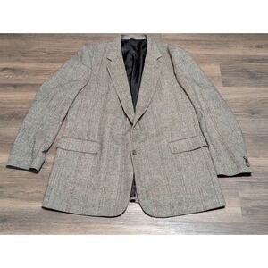 Malibu Clothes Beverly Hills Men's Blazer Tweed Herringbone Wool Blend 48R
